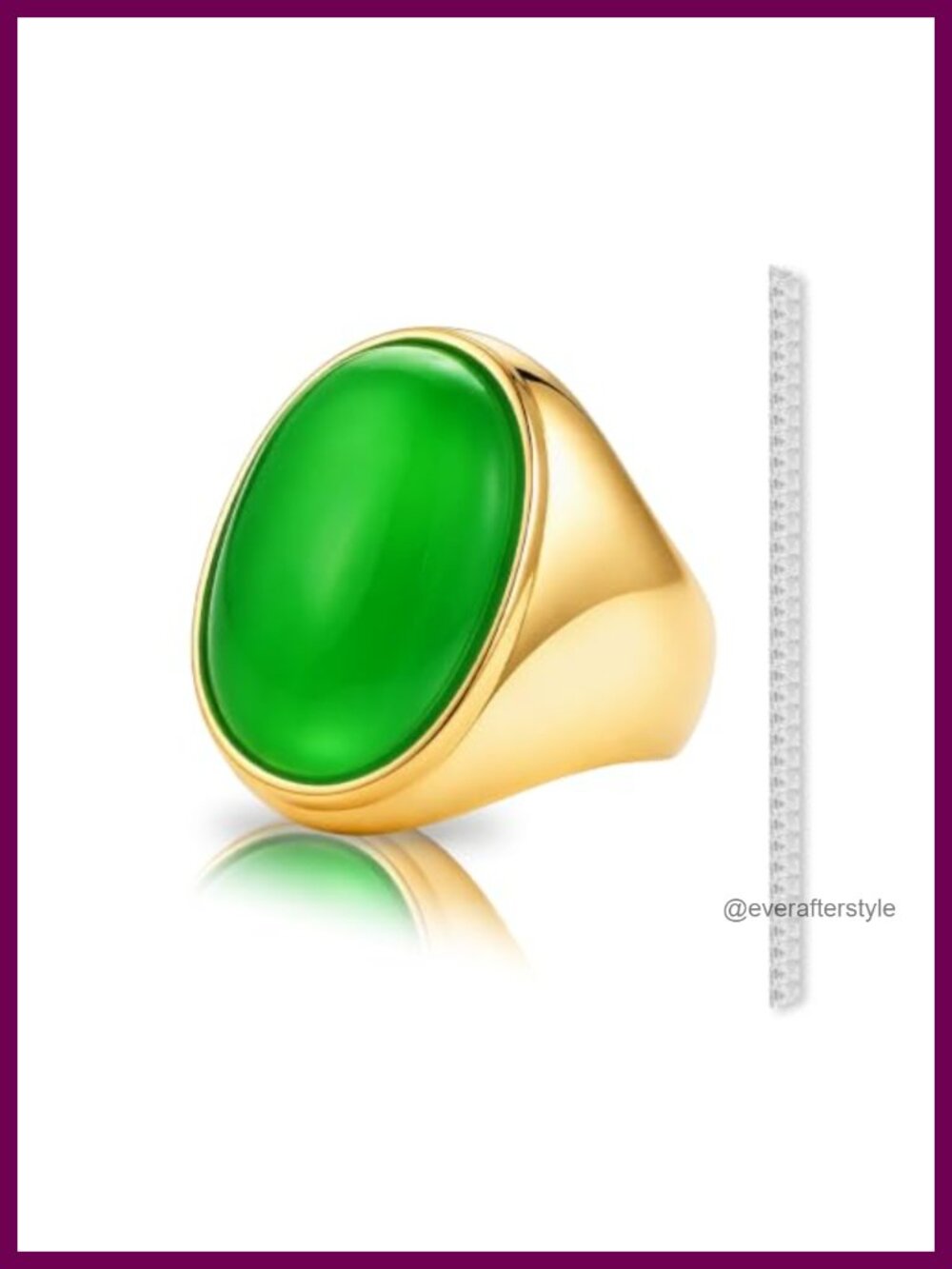 Chunky Statement Ring Brass Plated Gold Agate Stone Bezel Adjustable